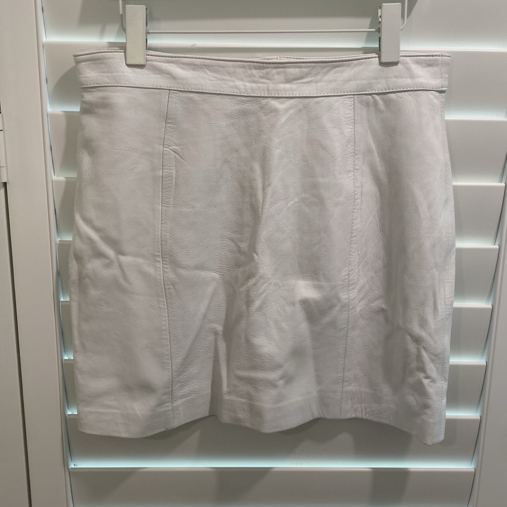 Vintage white leather mini skirt size medium by Edarly Mexico - Picture 11 of 12